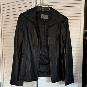 Brockley Women's Classic Black Leather Jacket